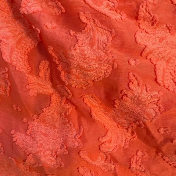 By Anthropologie Amber Tank Top Coral Ruffle Criss-Cross Straps Textured size XL - Picture 10 of 13